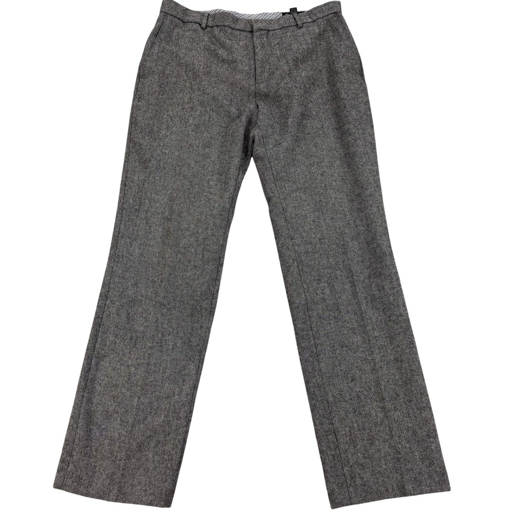 Banana Republic Dress Pants Mens 36x33 Gray Wool Tweed Tailored Slim Fit Lined